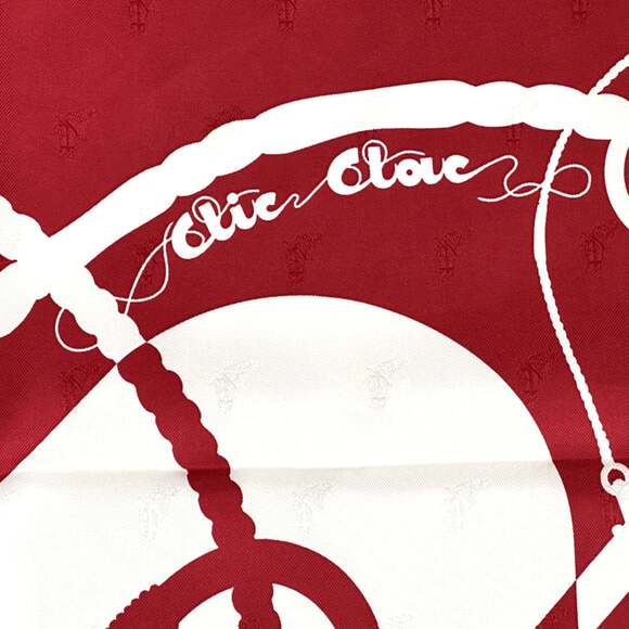 HERMES Red Silk Scarf - Picture 2 of 7